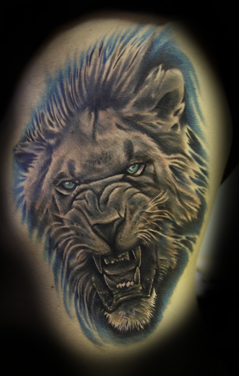 Brittan London Reese - Monochromatic Lion